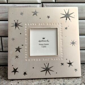 Vintage Metal Square Photo Frame with Star Cutouts